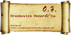 Oreskovics Honoráta névjegykártya